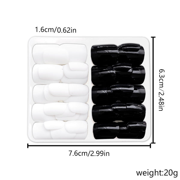 12 Sizes-24 Pcs Press On Nails Solid-1-24pcs