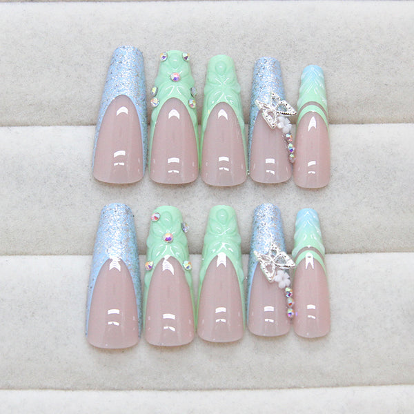 12 Sizes-24 Pcs Press On Nails Z984
