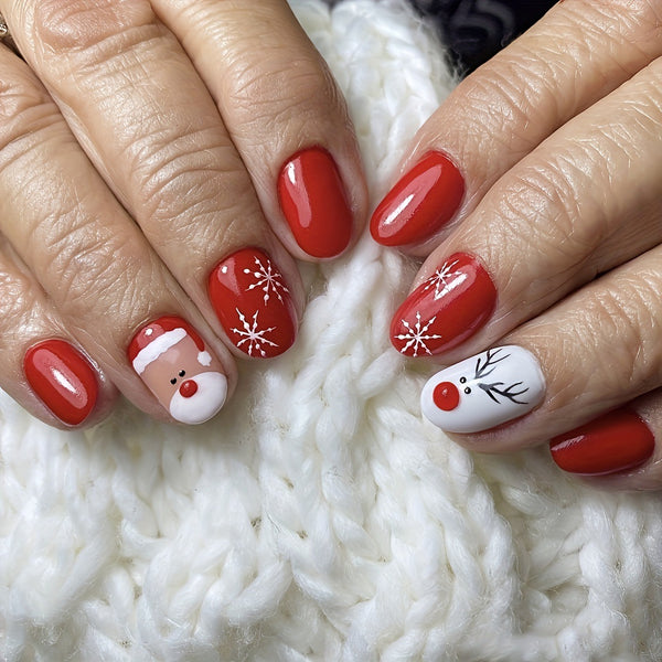 12 Sizes-24 Pcs Press On Nails C046