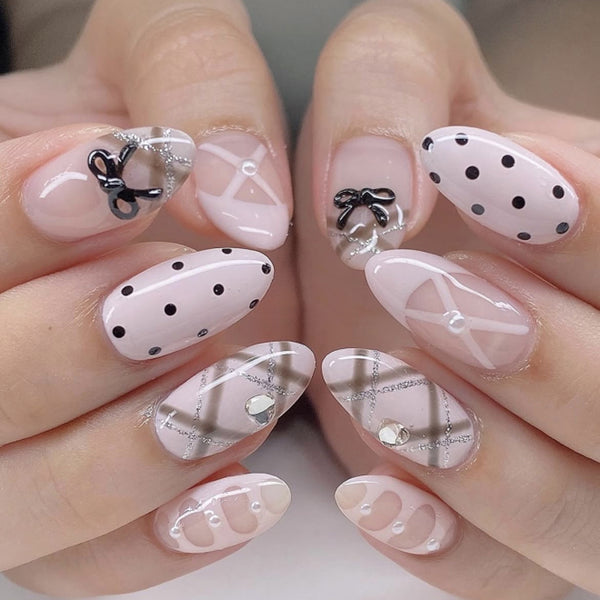 12 Sizes-24 Pcs Press On Nails JP4049