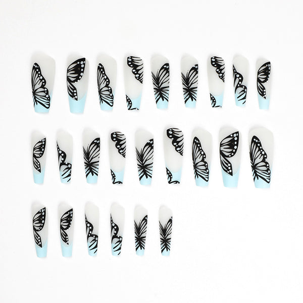 12 Sizes-24 Pcs Press On Nails JP1618