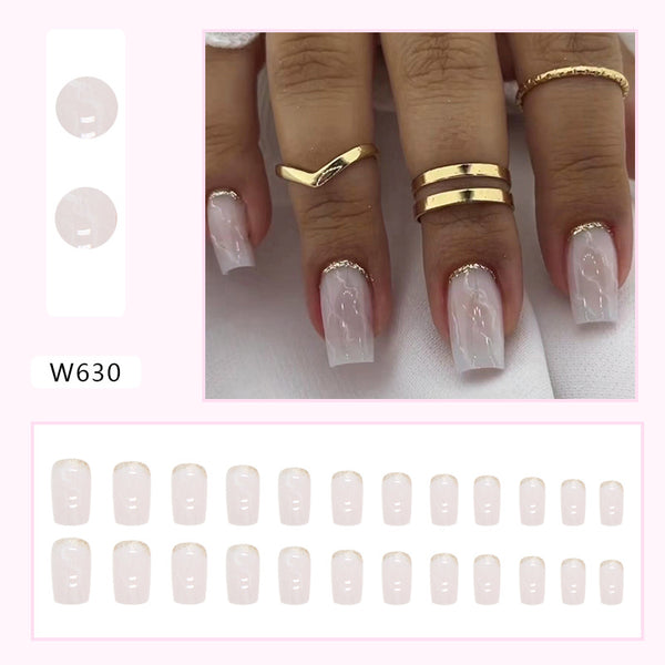 12 Sizes-24 Pcs Press On Nails W630