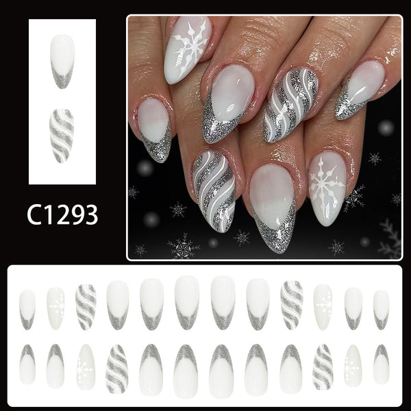 12 Sizes-24 Pcs Press On Nails C1293