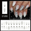 12 Sizes-24 Pcs Press On Nails C1291