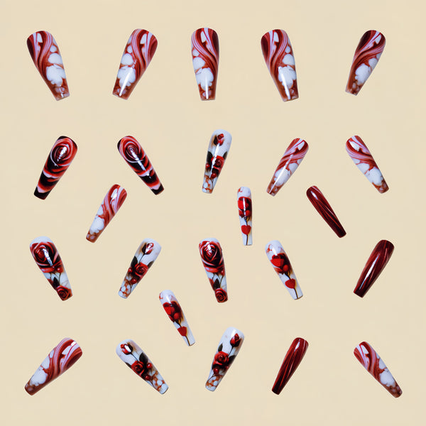 12 Sizes-24 Pcs Press On Nails Y252