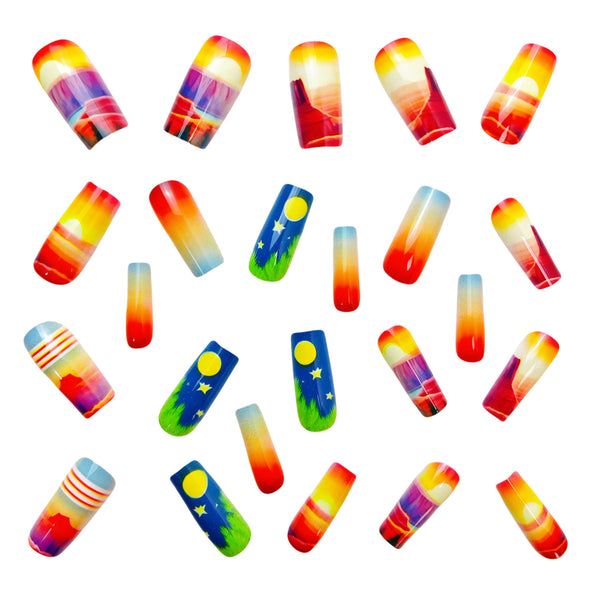 12 Sizes-24 Pcs Press On Nails Y589