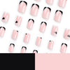 French Glossy Medium Pink Square Press on Nails