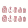 Almond Glossy Medium Pink Press on Nails