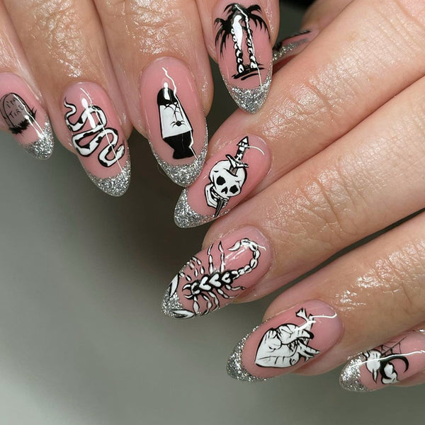 12 Sizes-24 Pcs Press On Nails W717
