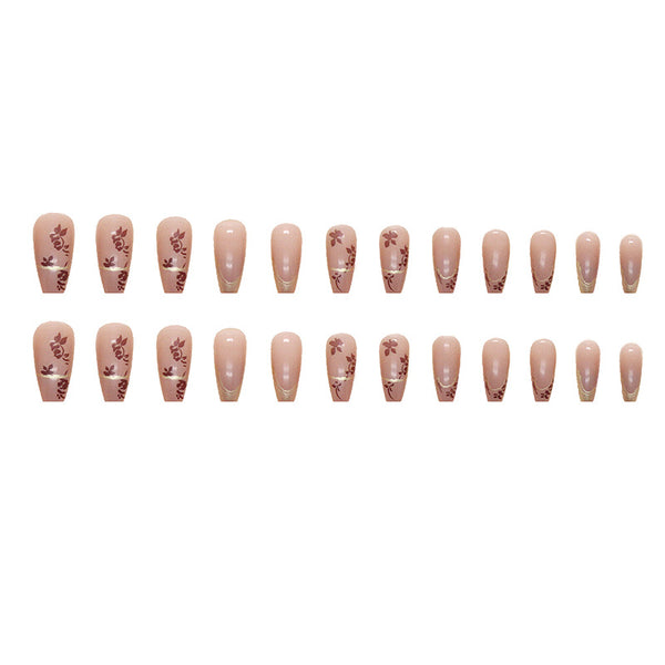 12 Sizes-24 Pcs Press On Nails R695