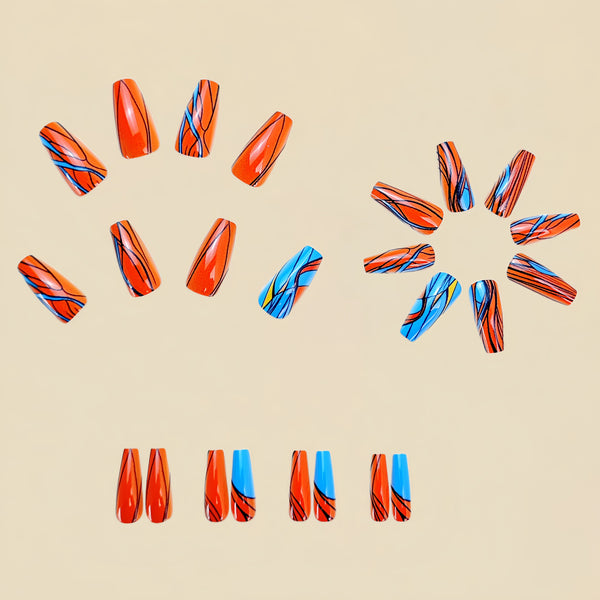 12 Sizes-24 Pcs Press On Nails Y678