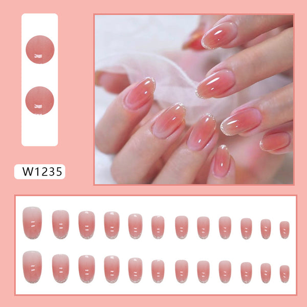 12 Sizes-24 Pcs Press On Nails W1235