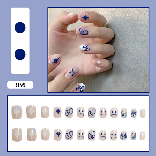 12 Sizes-24 Pcs Press On Nails R161