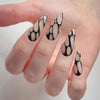 12 Sizes-24 Pcs Press On Nails W1034