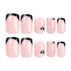 French Glossy Medium Pink Square Press on Nails