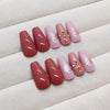 12 Sizes-24 Pcs Press On Nails Z933