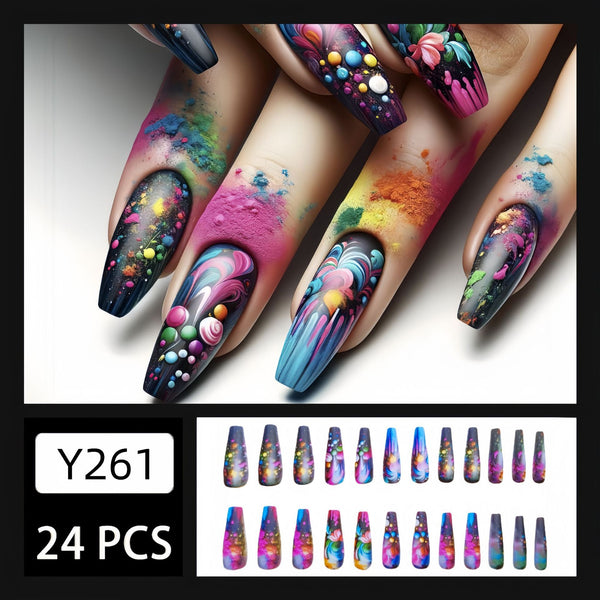 12 Sizes-24 Pcs Press On Nails Y261