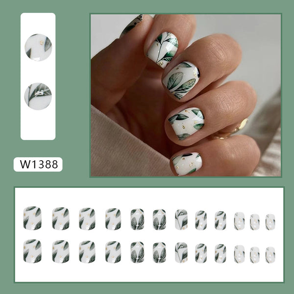 12 Sizes-24 Pcs Press On Nails W1388