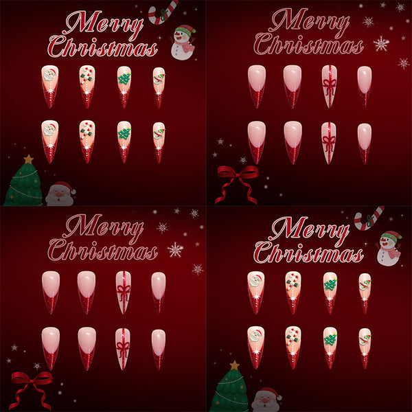 48 Pcs Press On Nails Xmas-9-48pcs