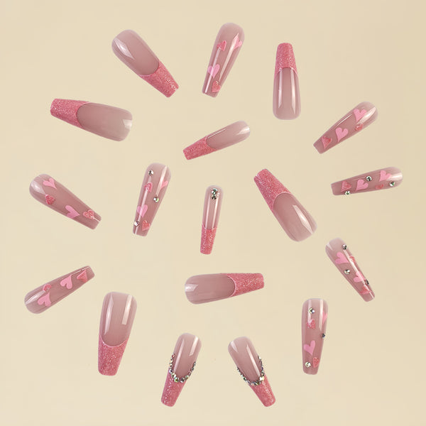 12 Sizes-24 Pcs Press On Nails D011