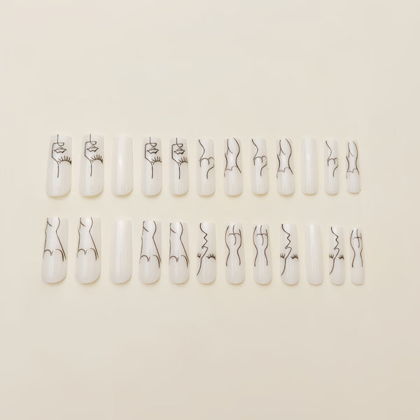 12 Sizes-24 Pcs Press On Nails Y186