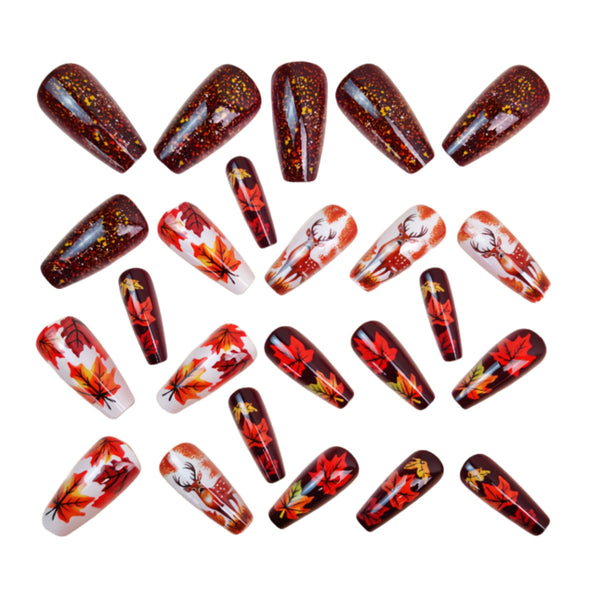 12 Sizes-24 Pcs Press On Nails Y1617