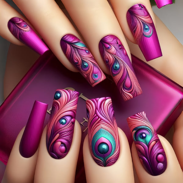 12 Sizes-24 Pcs Press On Nails Y465
