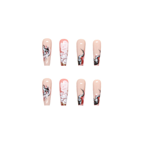 12 Sizes-24 Pcs Press On Nails W163