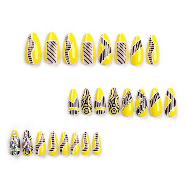 12 Sizes-24 Pcs Press On Nails JP3018