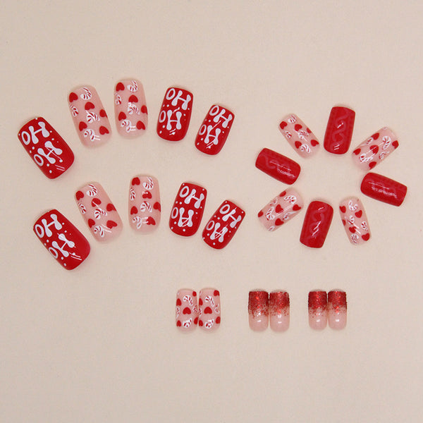 12 Sizes-24 Pcs Press On Nails W1341