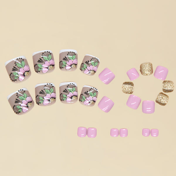 12 Sizes-24 Pcs Press On Nails Y052