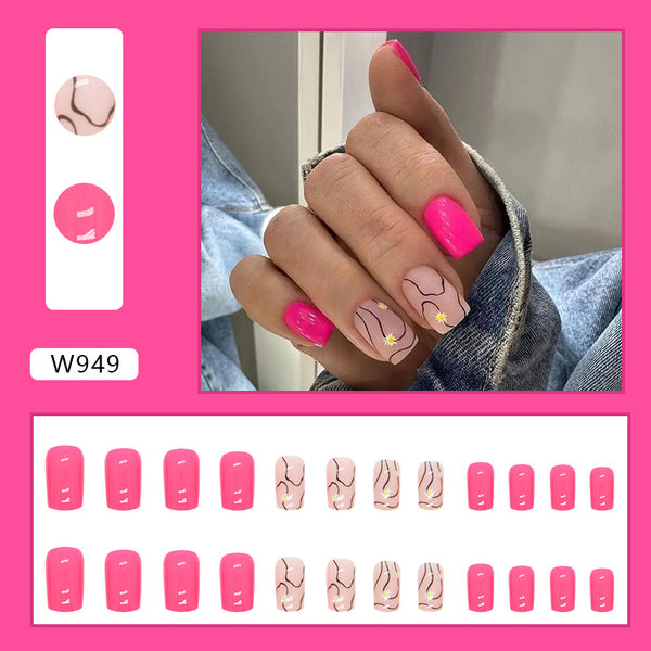 12 Sizes-24 Pcs Press On Nails W949
