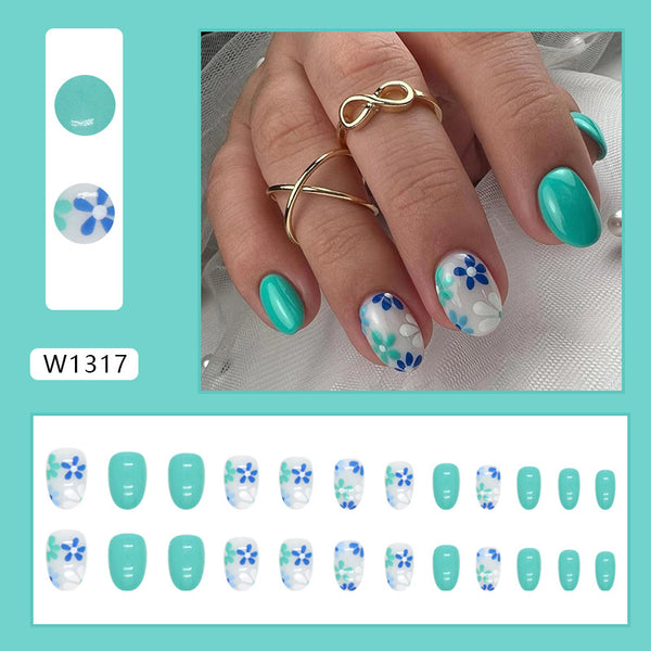 12 Sizes-24 Pcs Press On Nails W1317