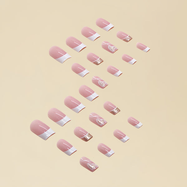 12 Sizes-24 Pcs Press On Nails Y007