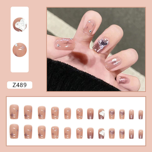 12 Sizes-24 Pcs Press On Nails Z489