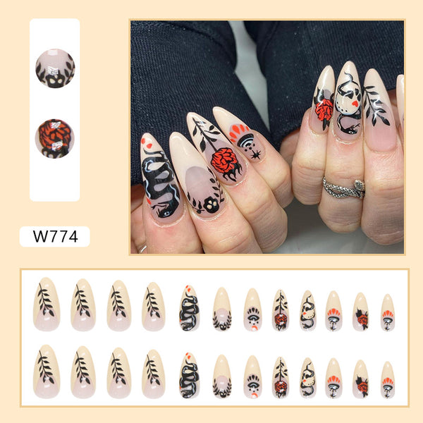 12 Sizes-24 Pcs Press On Nails W774