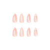 Almond French Glossy Medium Pink Press on Nails