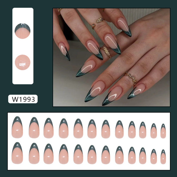 12 Sizes-24 Pcs Press On Nails W1993