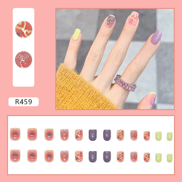 12 Sizes-24 Pcs Press On Nails R459