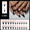 12 Sizes-24 Pcs Press On Nails C1881