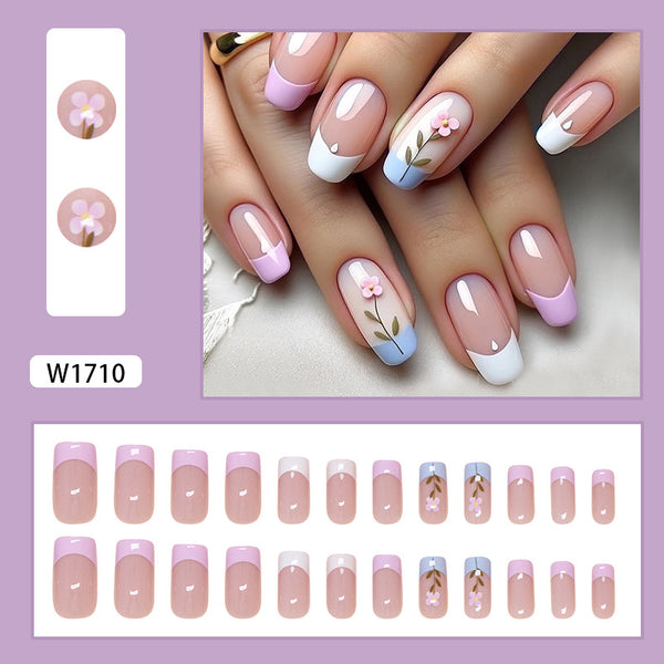 12 Sizes-24 Pcs Press On Nails W1710