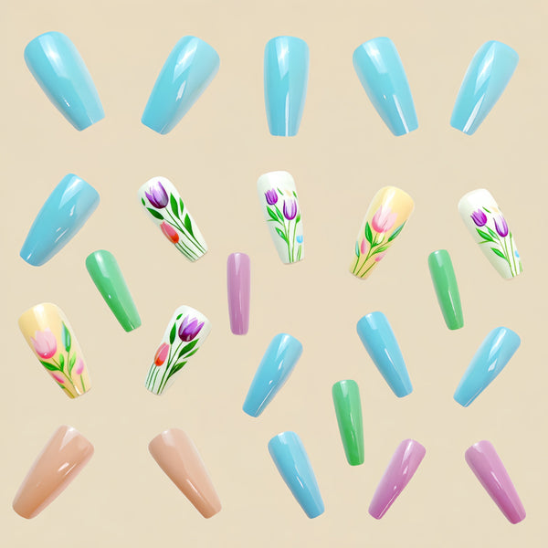 12 Sizes-24 Pcs Press On Nails Y493