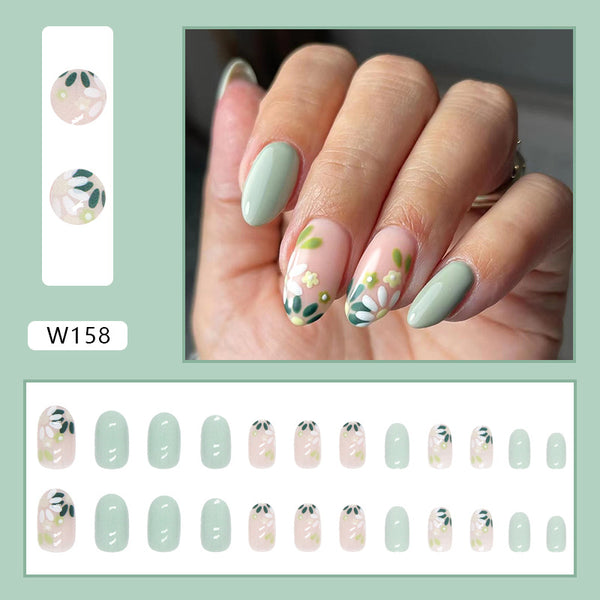 12 Sizes-24 Pcs Press On Nails W158