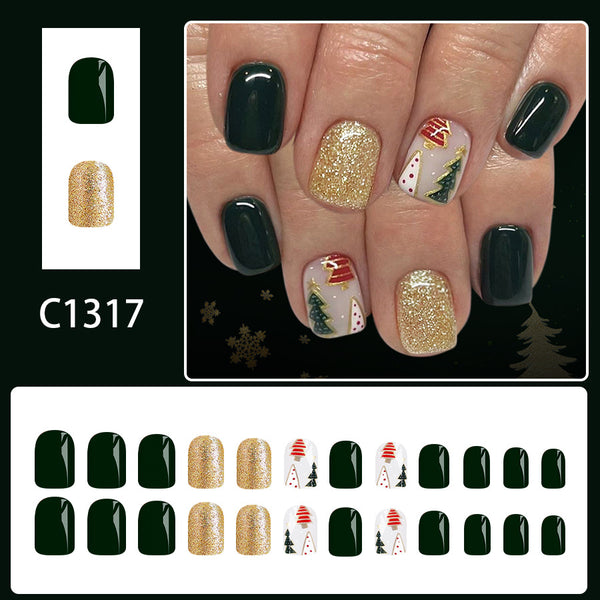 12 Sizes-24 Pcs Press On Nails C1317