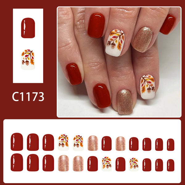 12 Sizes-24 Pcs Press On Nails C1173