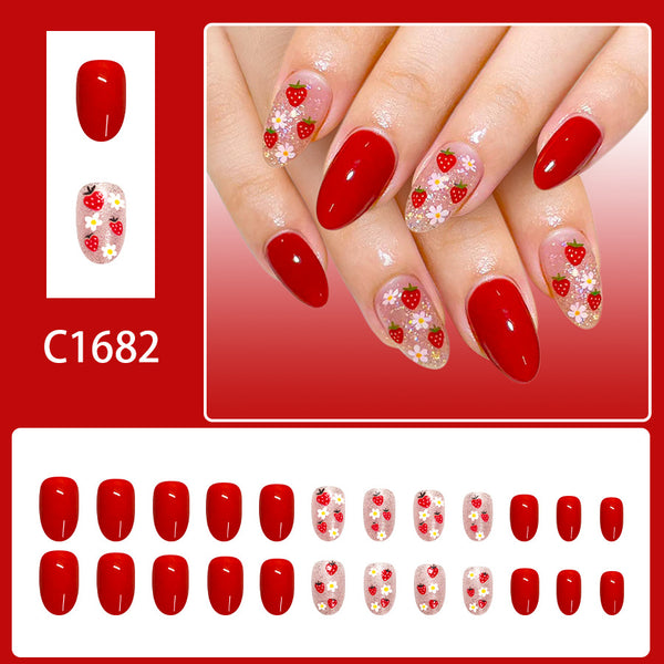 12 Sizes-24 Pcs Press On Nails C1682