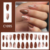 12 Sizes-24 Pcs Press On Nails C1095