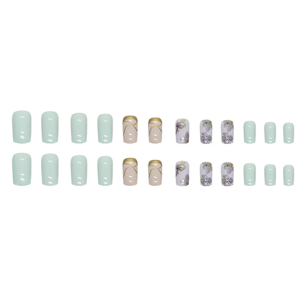 12 Sizes-24 Pcs Press On Nails W1377