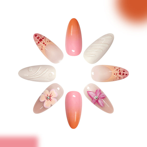 12 Sizes-24 Pcs Press On Nails C1428