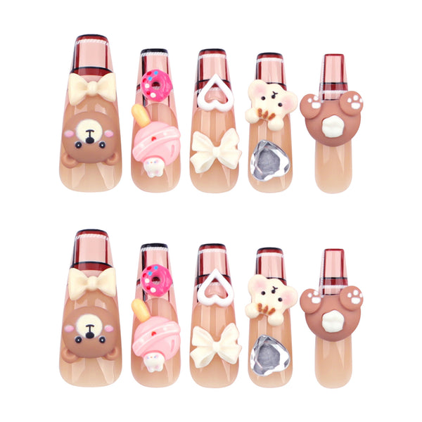 12 Sizes-24 Pcs Press On Nails JP2796